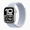 Умные часы Apple Watch Series 10, 46 мм, серебристый алюминиевый корпус, браслет синий