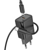 Адаптер сетевой HOCO N60 PD20W single port type-c черный (black)
