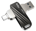 USB накопитель 64Gb Netac US11 Dual (USB+Type C) черный/серебристый (black/silver)