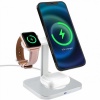 Беспроводное зарядное устройство COTECi WS-36 3in1 Magsafe magnetic wireless fast charging серебрист