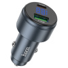 Адаптер автомобильный HOCO Z57B-USB/Type-C 63W серый (metal gray)